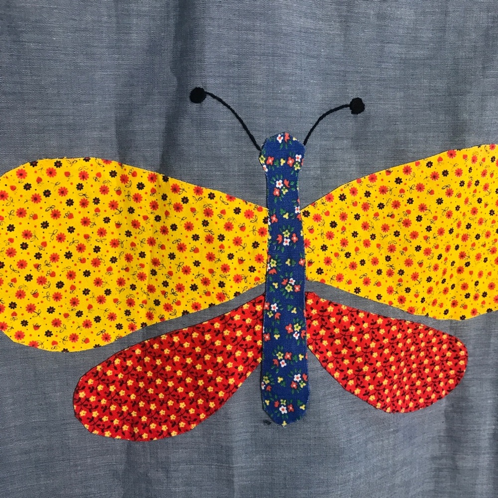 Vintage Button Front Shirt-Patchwork Butterfly-Med - image 8